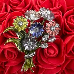 Napier Multicolor Floral Brooch
